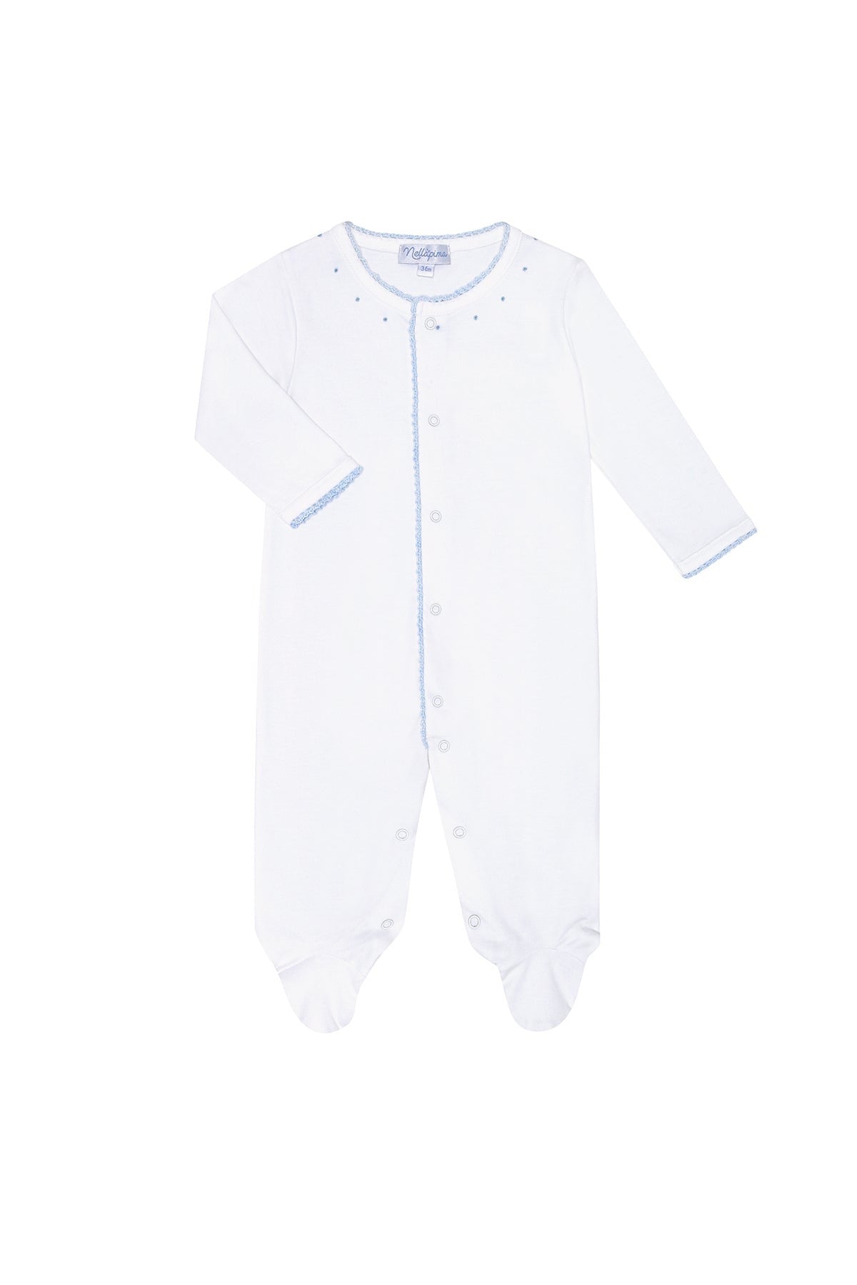 Nella Pima Crochet Trim Footie