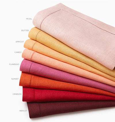 Colored Hemstitch Dinner Napkins (multiple colors)