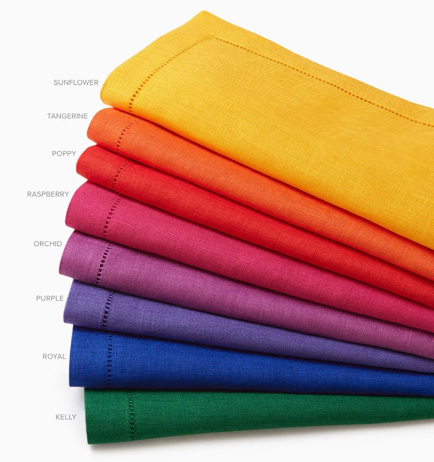 Colored Hemstitch Dinner Napkins (multiple colors)