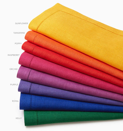 Colored Hemstitch Dinner Napkins (multiple colors)