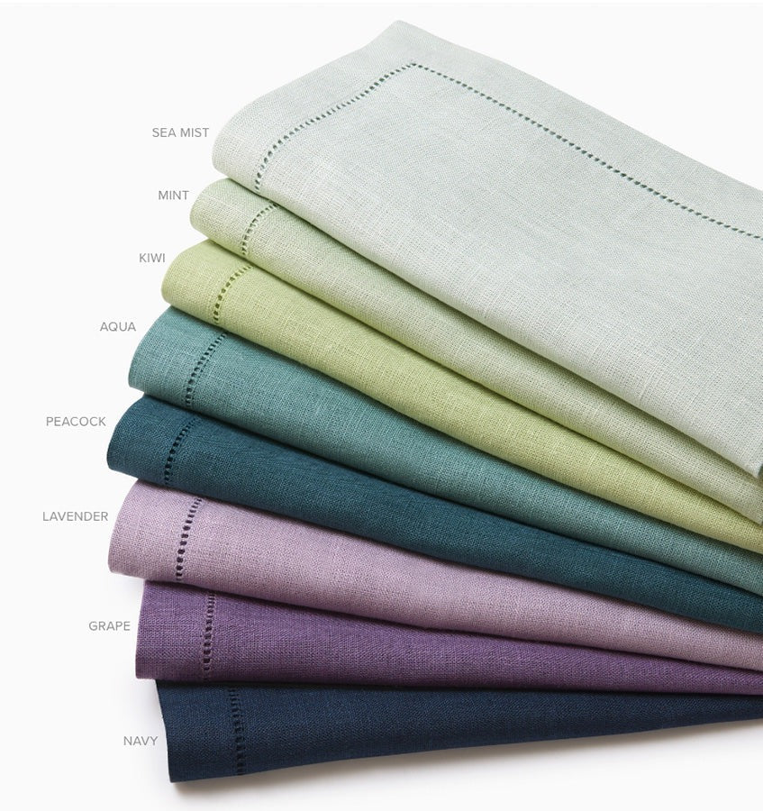 Colored Hemstitch Dinner Napkins (multiple colors)