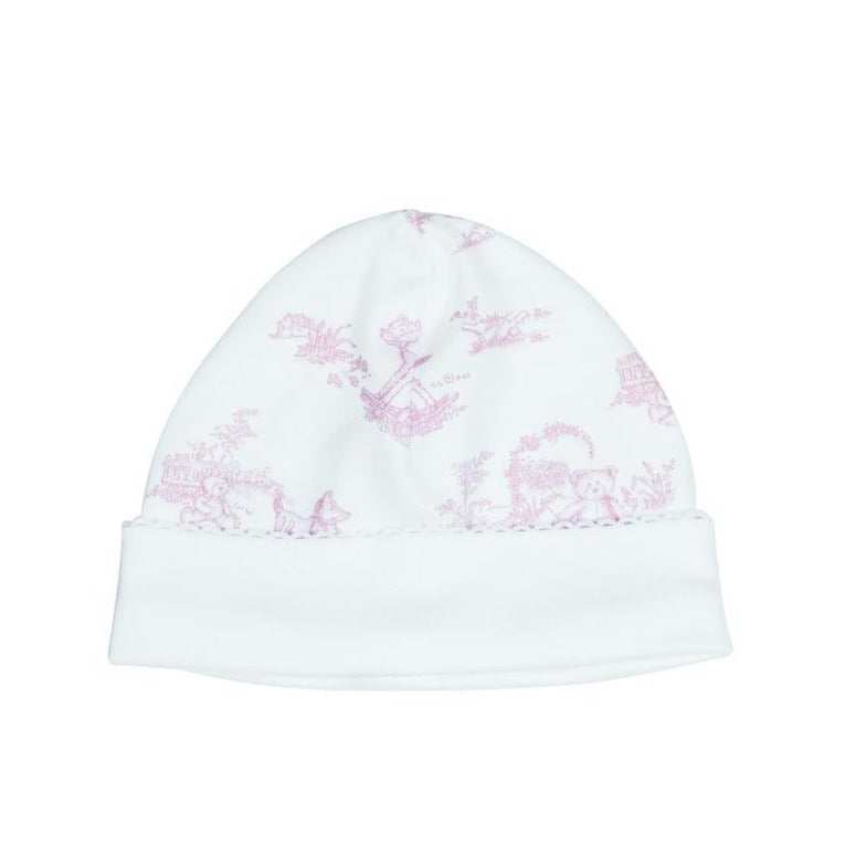 Pink Toile Baby Hat