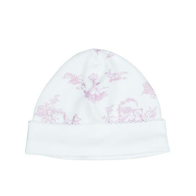 Pink Toile Baby Hat
