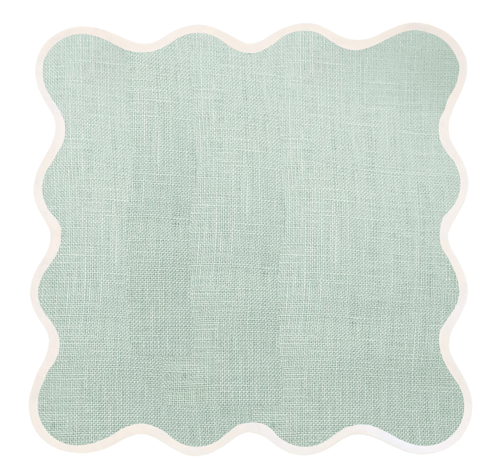 Scalloped Square Napkin, Sage Green (set of 2)