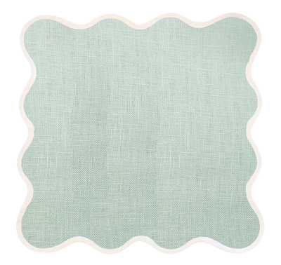 Scalloped Square Napkin, Sage Green (set of 2)