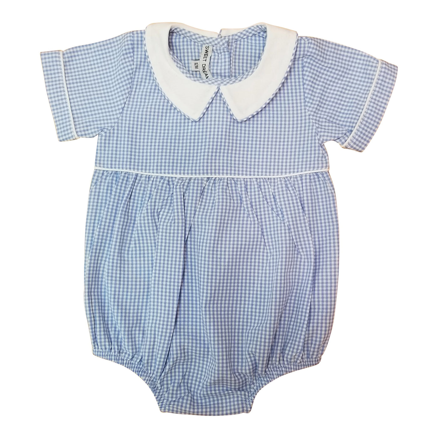 Blue Gingham Collared Bubble