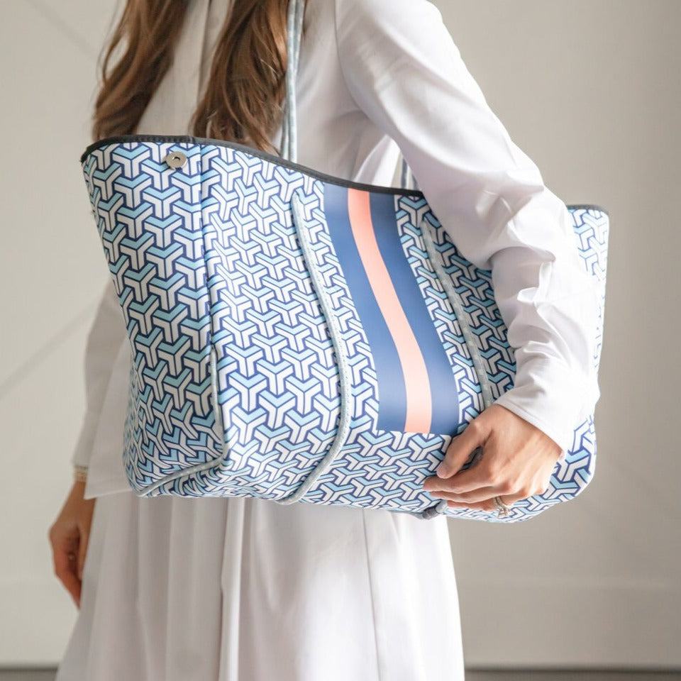 Blue Maze Neoprene Tote