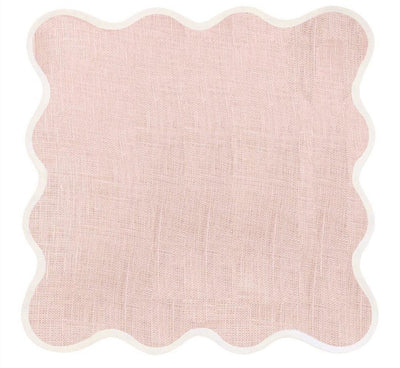 Scalloped Square Napkin, Pink (set of 2)