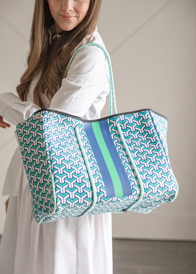 Green Maze Neoprene Tote