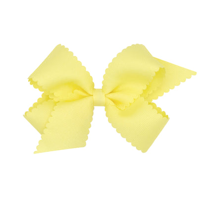 Wee Ones, Medium Bow w/ Scalloped Edge, Light Yellow