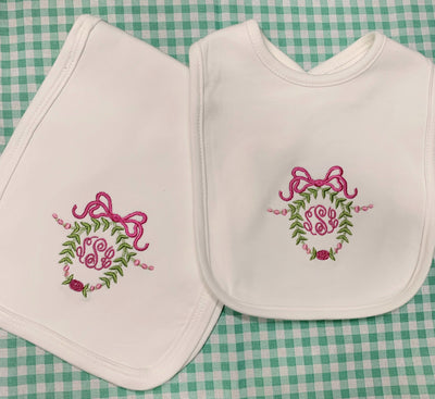 Cotton Bib & Burp Set