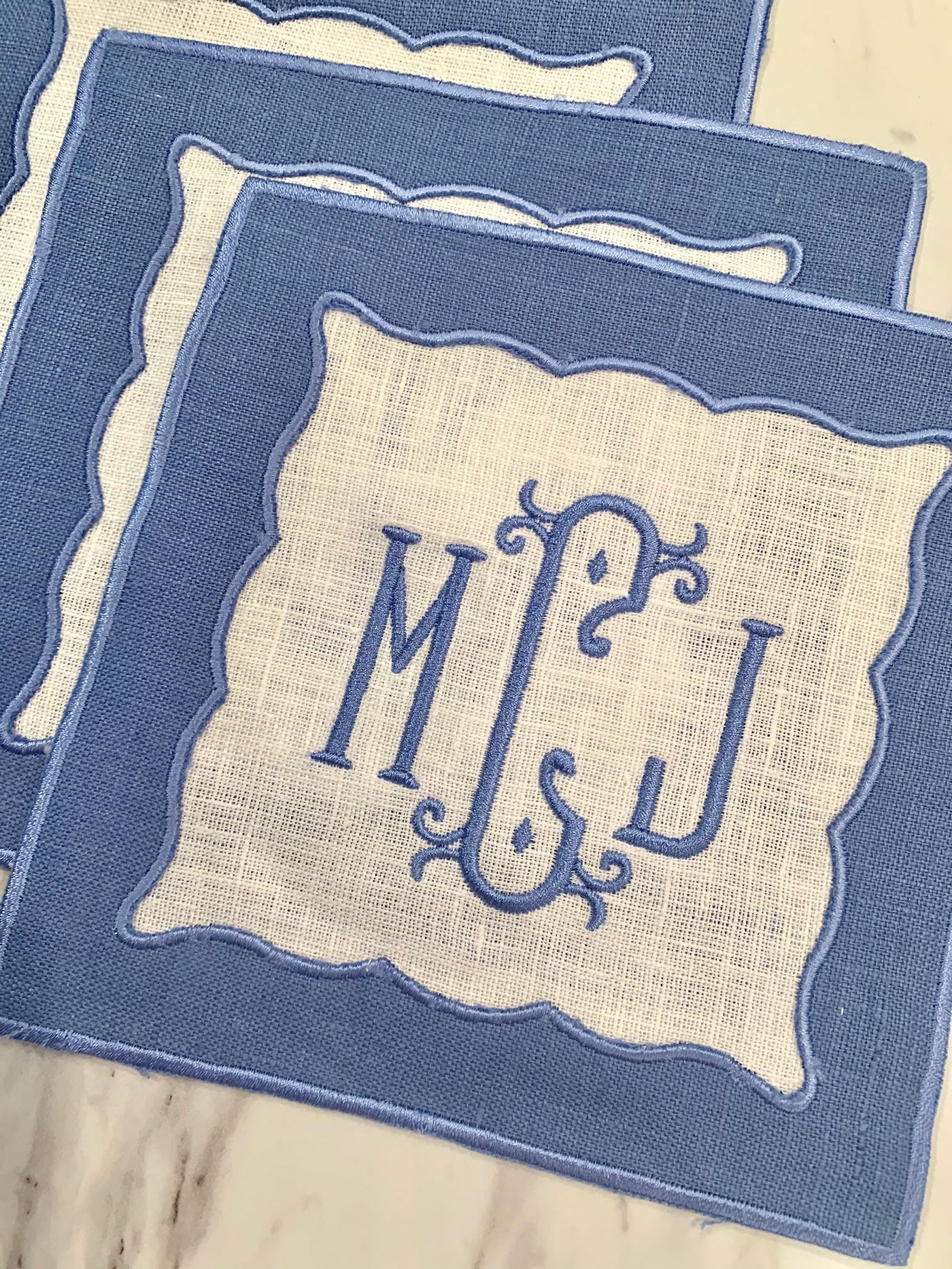 monogramed cocktail napkins