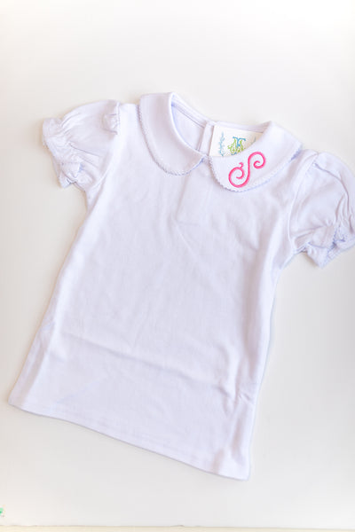 Girls Peter Pan Collar Shirt (Short & Long Sleeve)