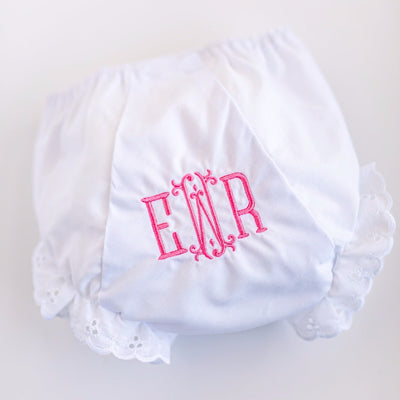 White Eyelet Trim Bloomers