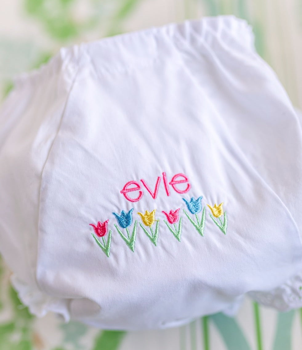 White Eyelet Trim Bloomers