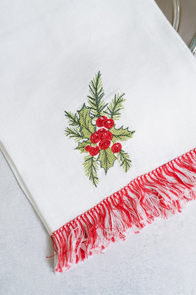 Holly Fringe Guest Towel