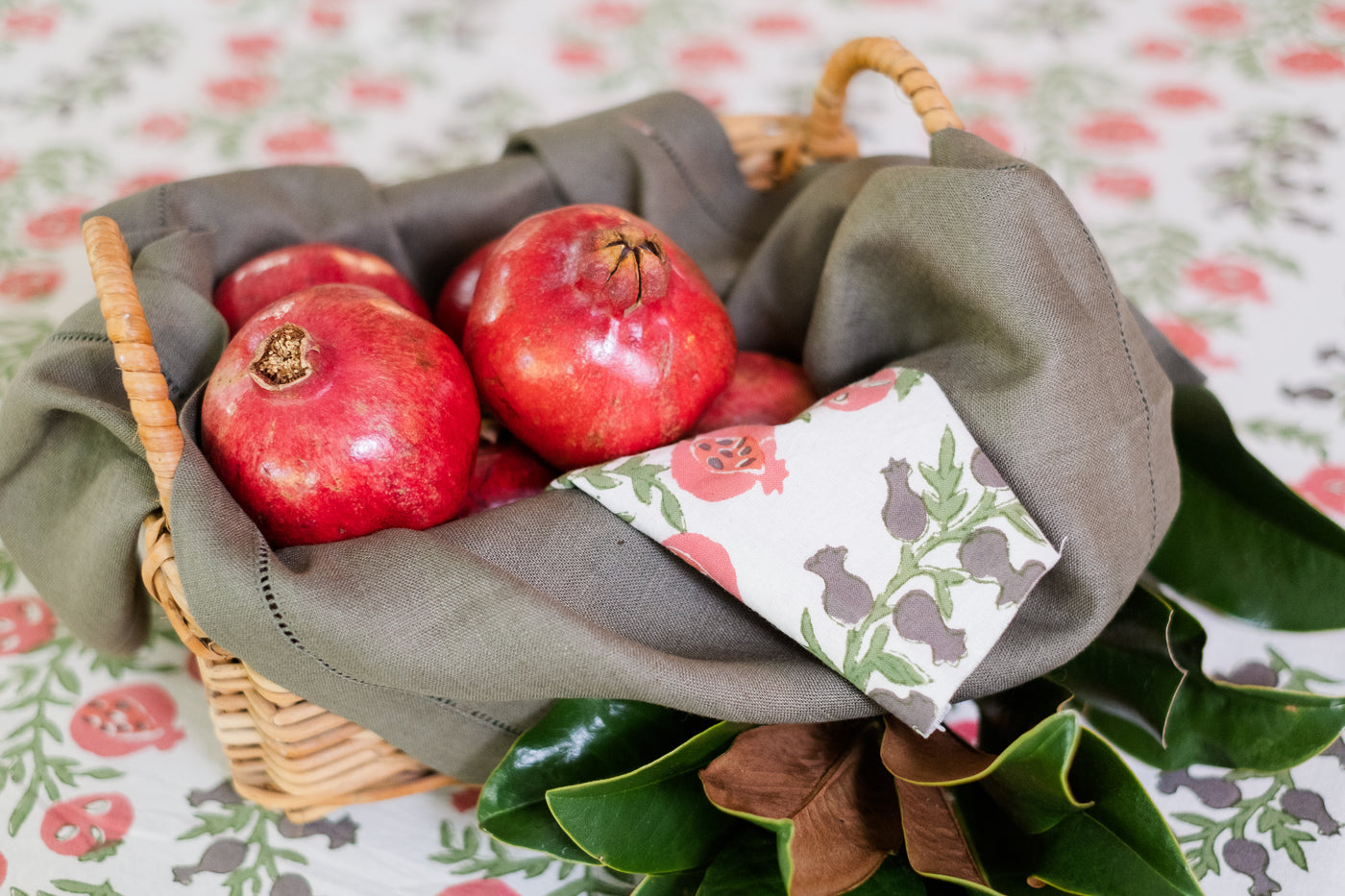 Pom Bells Fern & Poppy Dinner Napkins