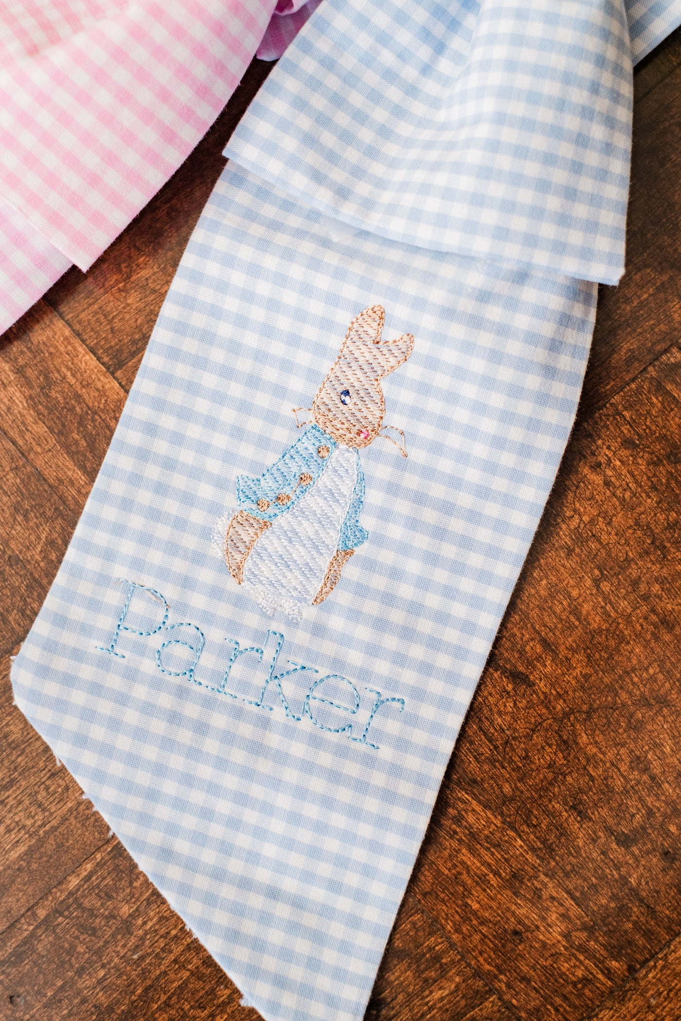 Easter Blue Gingham Basket Bow
