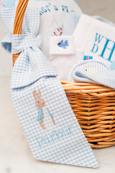 Easter Blue Gingham Basket Bow
