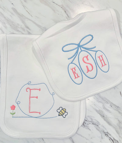 Cotton Bib & Burp Set