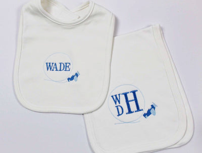 Cotton Bib & Burp Set