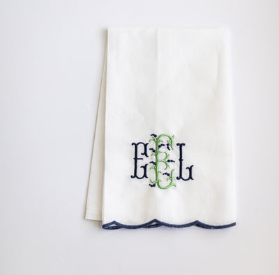Scalloped Edge Hand Towels (2 Colors)
