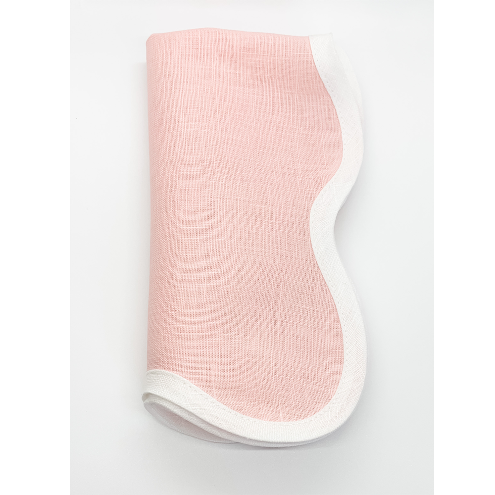 Scalloped Square Napkin, Pink (set of 2)