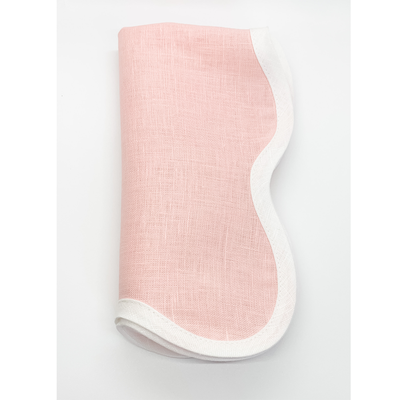 Scalloped Square Napkin, Pink (set of 2)