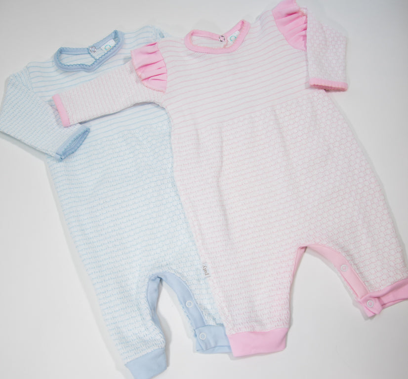 Paty Inc Stripe Romper (Pink or Blue)