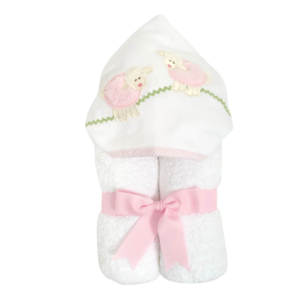Hooded Pink Lamb Towel