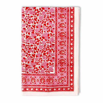 Crimson Blossom Table Runner