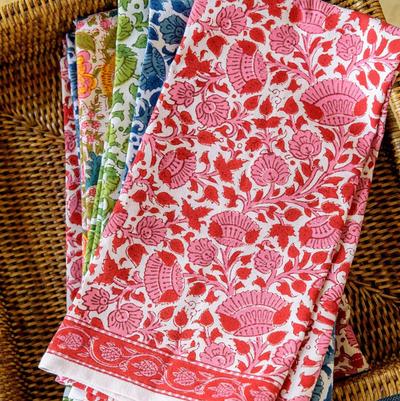 Crimson Blossom Table Runner