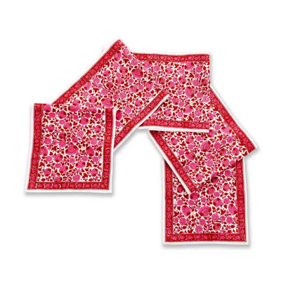 Crimson Blossom Table Runner
