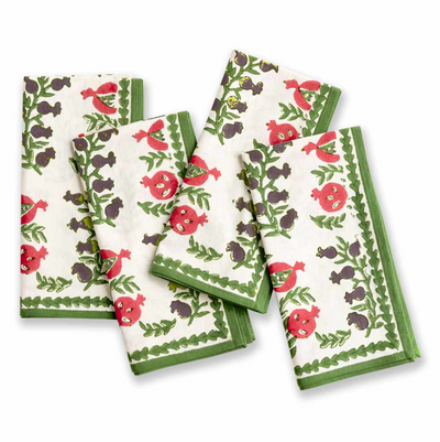 Pom Bells Fern & Poppy Dinner Napkins