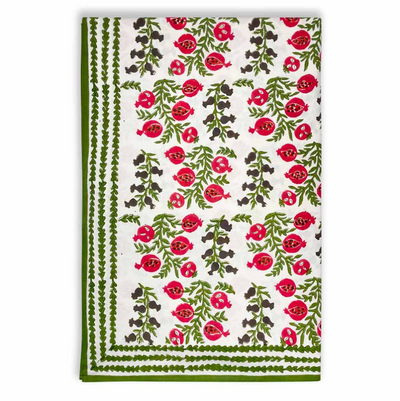 Pom Bells Fern & Poppy Tablecloth
