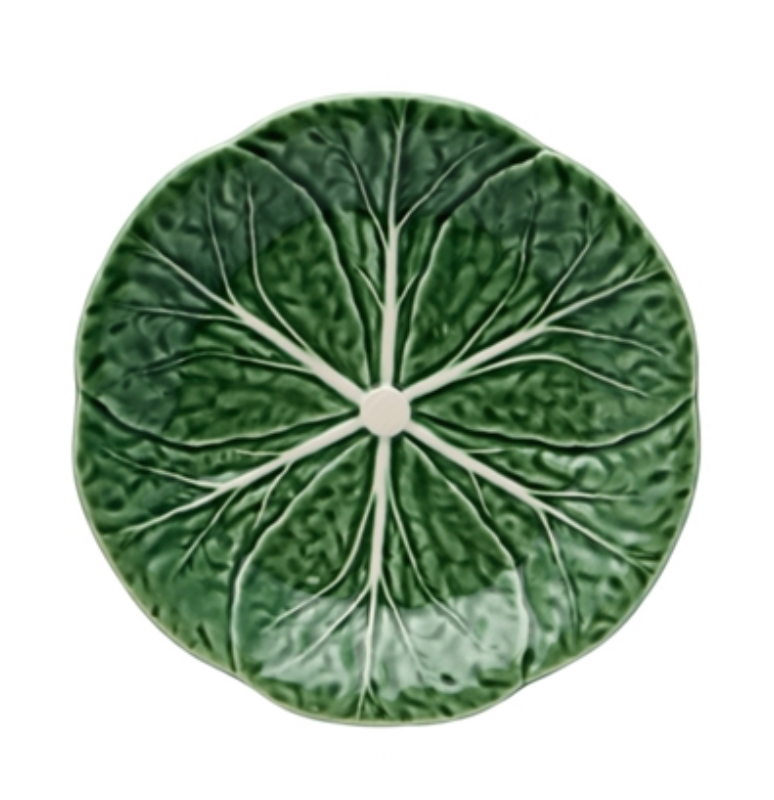 Cabbage Leaf Dessert Plate, Green