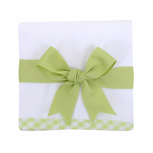 Gingham Trimmed Burp Cloths (5 Colors)