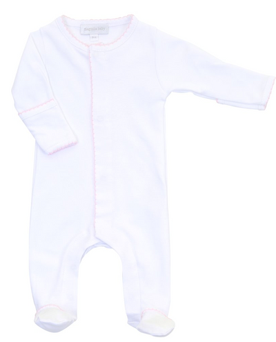 Magnolia Baby Colored Trim Footie (Blue or Pink)