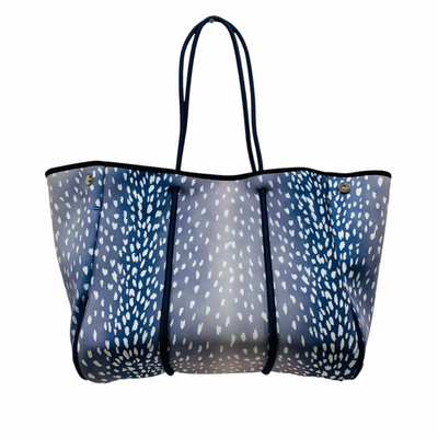 Navy Fawn Neoprene Tote