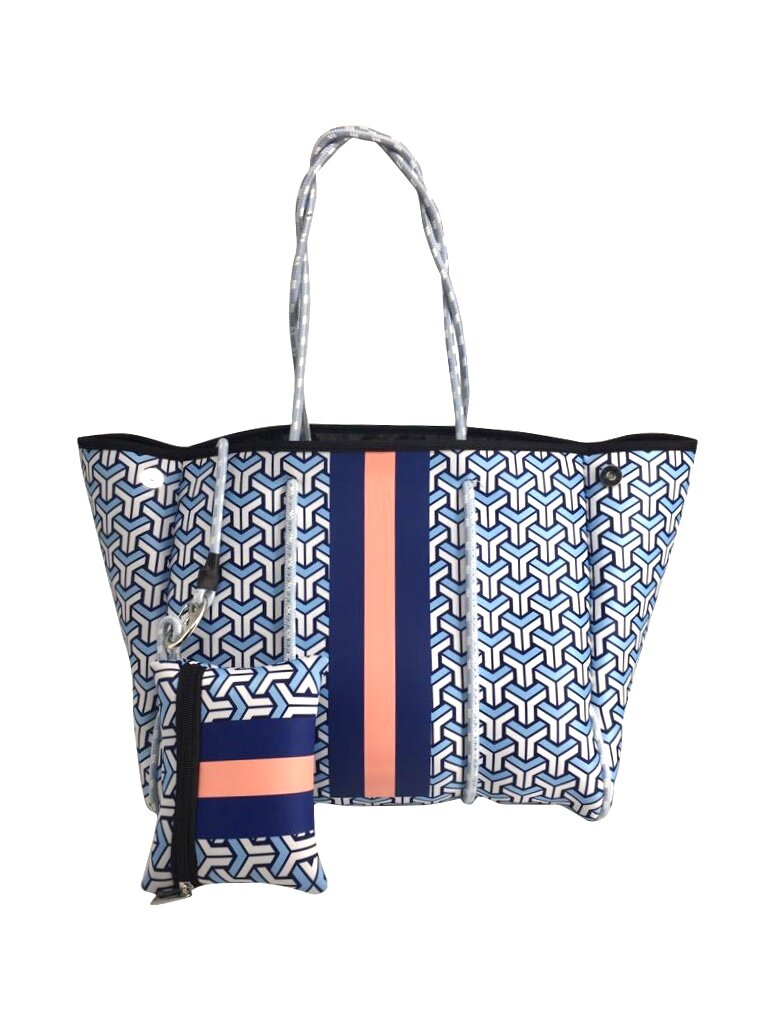 Blue Maze Neoprene Tote