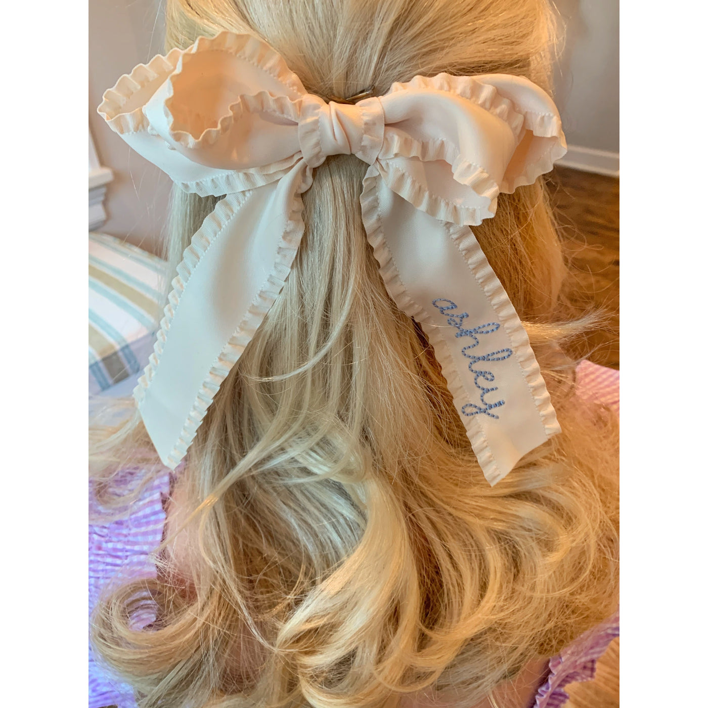 Ruffle Silk Hair Bow
