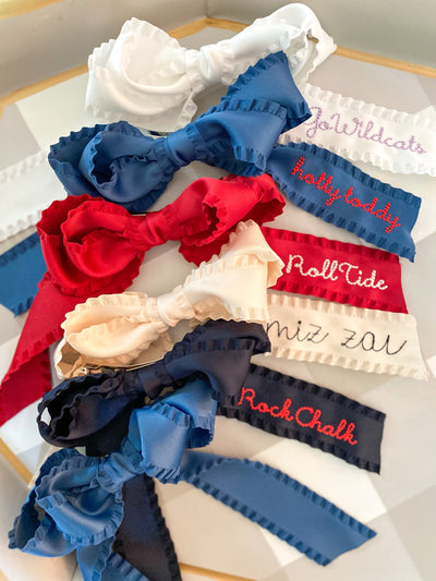 Ruffle Silk Hair Bow