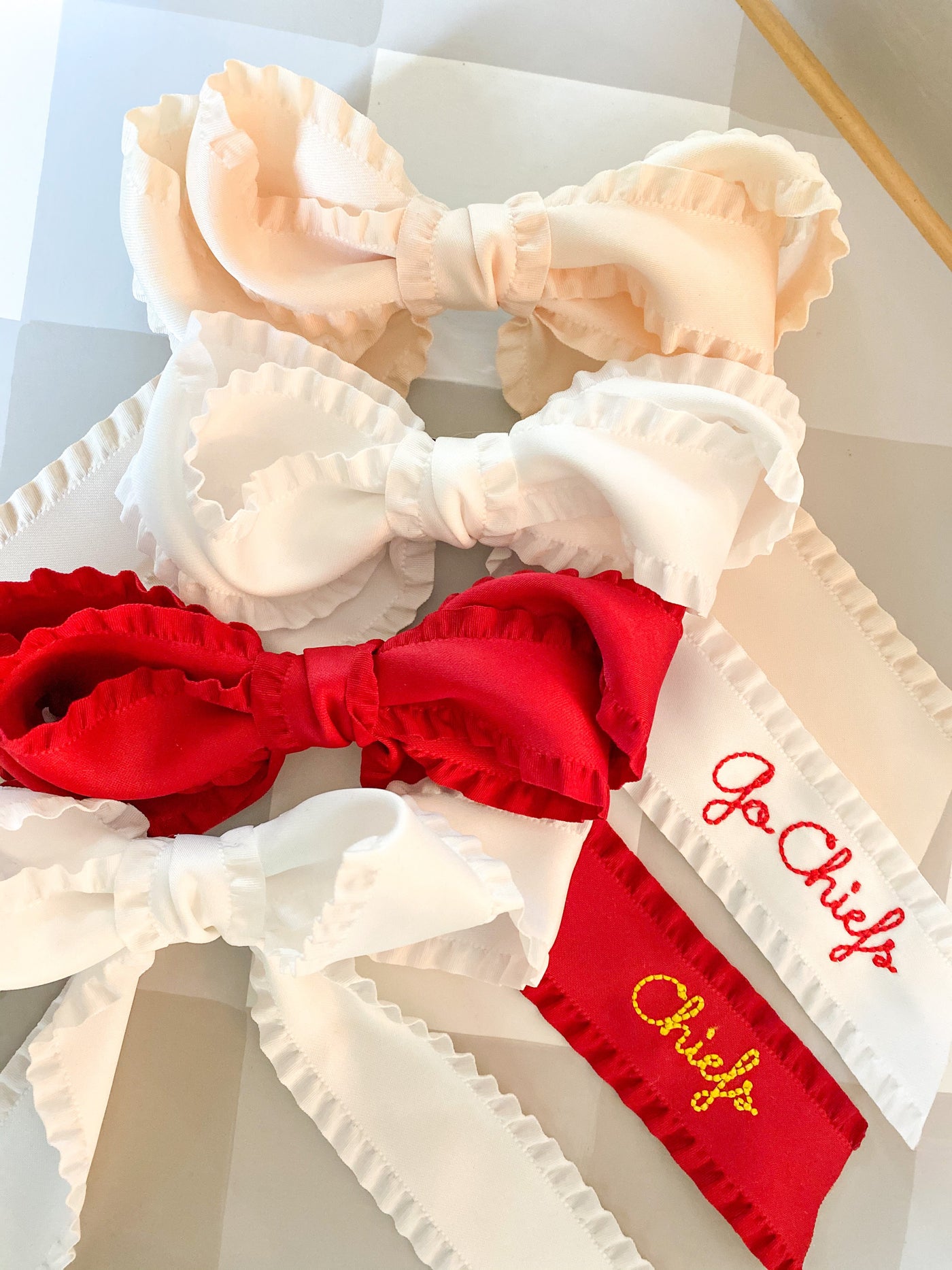 Ruffle Silk Hair Bow