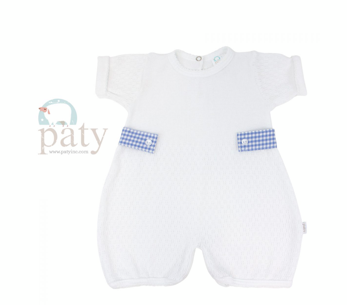 Paty, White Bubble w/ Gingham Side Tabs