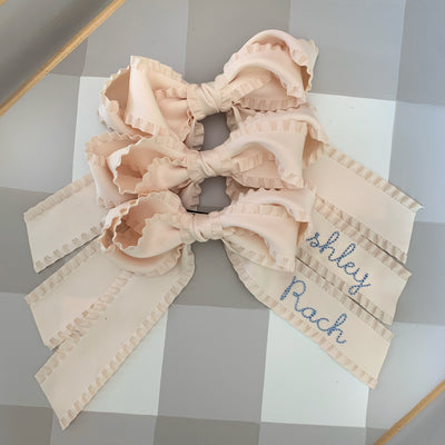 Ruffle Silk Hair Bow