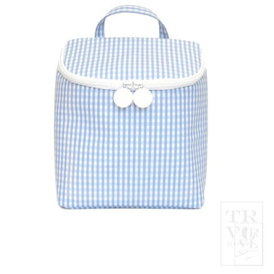 Sky Blue Gingham Takeaway Insulated Bag